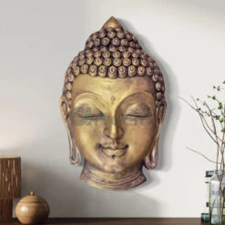 2.5 Feet Buddha Face Wall Hanging(Large Size Buddha Face Wall Hanging) -Artociti Sale Store 2 5 feet buddha face wall hanging decor 447