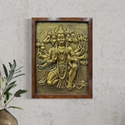 20X15 Inches Panchmukhi Hanuman 3D Relief Mural Wall Art(20x15 Inches Panchmukhi Hanuman 3d Relief Mural Wall Art Bajrang Bali Wall Decor Ready To Hang)