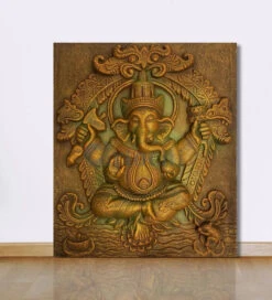 20x16 Inches Lord Ganesha 3D Wall Hanging Relief Mural(Ganesha 3d Wall Hanging Relief Mural)