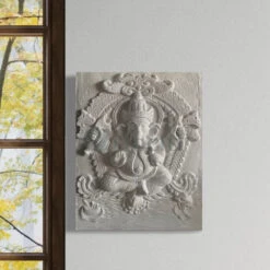 20x16 Inches Lord Ganesha 3D Wall Hanging Relief Mural(Ganesha 3d Wall Hanging Relief Mural) -Artociti Sale Store 20x16 inches lord ganesha 3d wall hanging relief mural decor 547