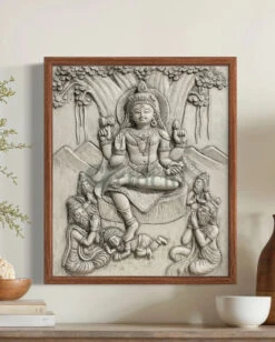 24x20 Inches Dakshinamurthy 3D Relief Mural(24x20 Inches Dakshinamurthy 3d Relief Mural Divine Enlightenment) -Artociti Sale Store 24x20 inches dakshinamurthy 3d relief mural inch framed antique white 449