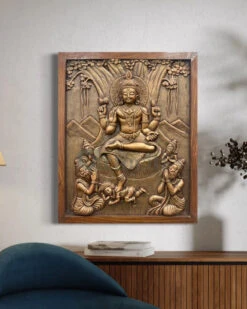 24x20 Inches Dakshinamurthy 3D Relief Mural(24x20 Inches Dakshinamurthy 3d Relief Mural Divine Enlightenment) -Artociti Sale Store 24x20 inches dakshinamurthy 3d relief mural inch framed bronze 678