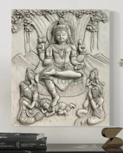 24x20 Inches Dakshinamurthy 3D Relief Mural(24x20 Inches Dakshinamurthy 3d Relief Mural Divine Enlightenment) -Artociti Sale Store 24x20 inches dakshinamurthy 3d relief mural inch unframed antique white 109