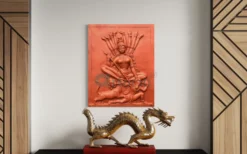 2X2.5 Feet Maa Durga 3D Relief Mural Wall Art(Heritage Collection Maa Durga Relief Mural) -Artociti Sale Store 2x2 5 feet maa durga 3d relief mural wall art 576