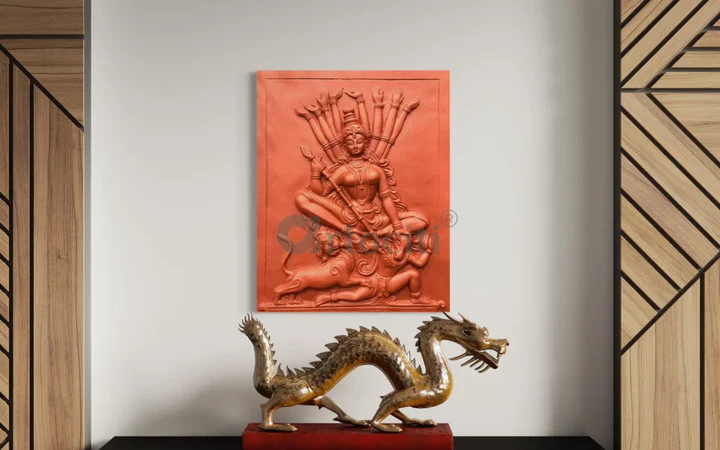 Artociti Sale Store -Artociti Sale Store 2x2 5 feet maa durga 3d relief mural wall art 576