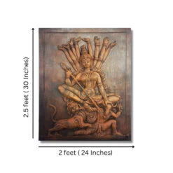 2X2.5 Feet Maa Durga 3D Relief Mural Wall Art(Heritage Collection Maa Durga Relief Mural) -Artociti Sale Store 2x2 5 feet maa durga 3d relief mural wall art 973