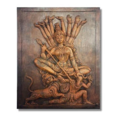 2X2.5 Feet Maa Durga 3D Relief Mural Wall Art(Heritage Collection Maa Durga Relief Mural) -Artociti Sale Store 2x2 5 feet maa durga 3d relief mural wall art antique terracotta 283