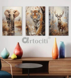 3-Piece Elephant, Deer, And Tiger Jungle Canvas Set(Wildlife Majesty 3 Piece Elephant Deer And Tiger Jungle Canvas Set) 13 3-Piece Elephant, Deer, And Tiger Jungle Canvas Set(Wildlife Majesty 3 Piece Elephant Deer And Tiger Jungle Canvas Set) -Artociti Sale Store 3 piece elephant deer and tiger jungle canvas set book 595