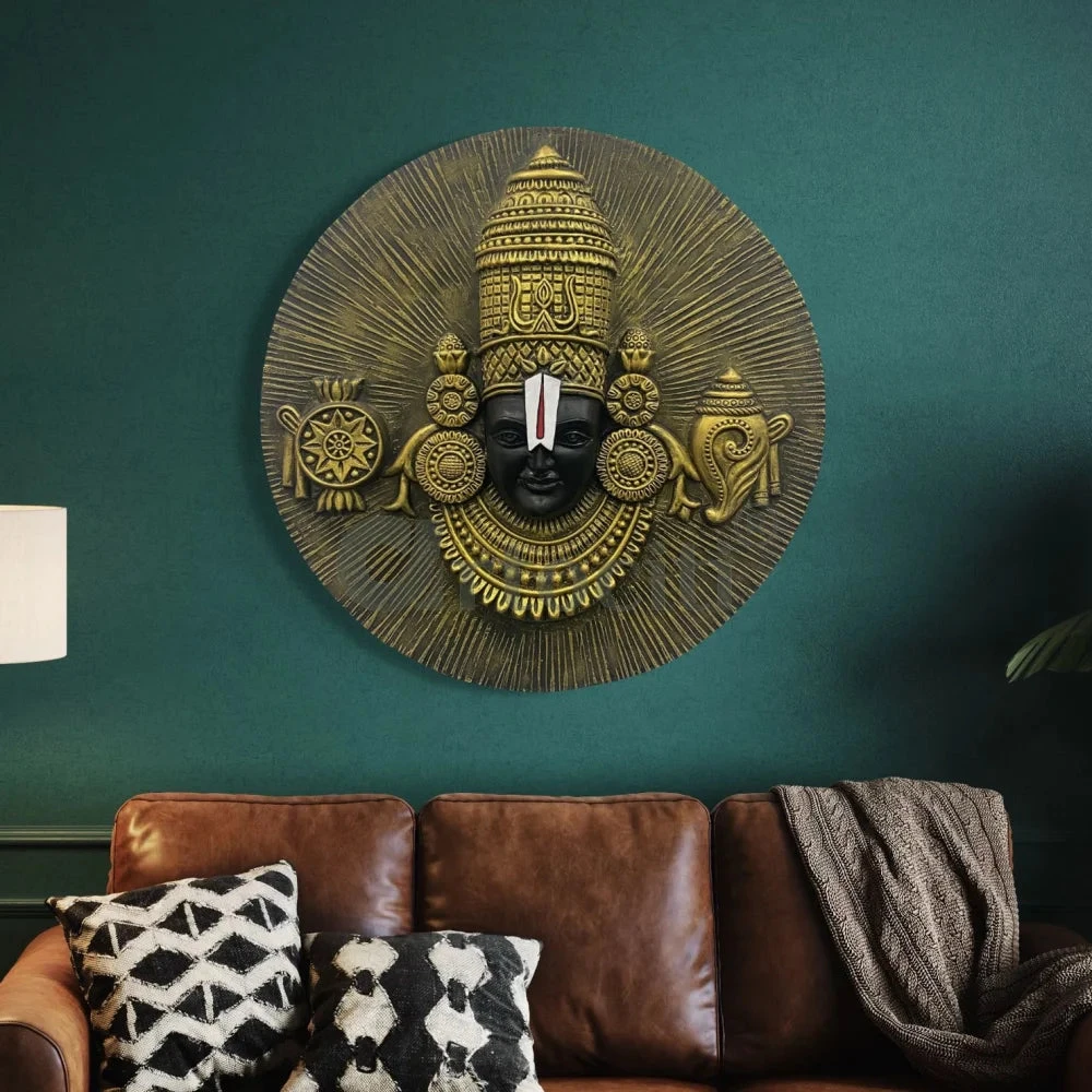 31X31 Inch Tirupati Balaji 3D Relief Mural Wall Hanging Spiritual Wall Art(31x31 Inchtirupati Balaji 3d Relief Mural Wall Hanging Spiritual Wall Art Unique Wall Decor Ready To Hang) 7 31X31 Inch Tirupati Balaji 3D Relief Mural Wall Hanging Spiritual Wall Art(31x31 Inchtirupati Balaji 3d Relief Mural Wall Hanging Spiritual Wall Art Unique Wall Decor Ready To Hang) - Image 5