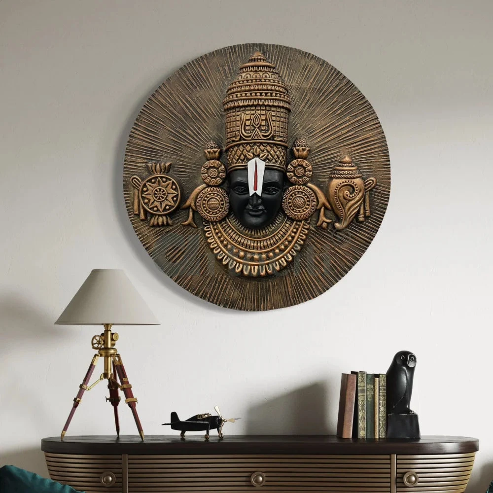 31X31 Inch Tirupati Balaji 3D Relief Mural Wall Hanging Spiritual Wall Art(31x31 Inchtirupati Balaji 3d Relief Mural Wall Hanging Spiritual Wall Art Unique Wall Decor Ready To Hang) 5 31X31 Inch Tirupati Balaji 3D Relief Mural Wall Hanging Spiritual Wall Art(31x31 Inchtirupati Balaji 3d Relief Mural Wall Hanging Spiritual Wall Art Unique Wall Decor Ready To Hang) - Image 3