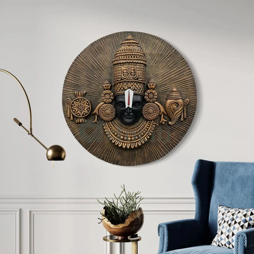 31X31 Inch Tirupati Balaji 3D Relief Mural Wall Hanging Spiritual Wall Art(31x31 Inchtirupati Balaji 3d Relief Mural Wall Hanging Spiritual Wall Art Unique Wall Decor Ready To Hang) 4 31X31 Inch Tirupati Balaji 3D Relief Mural Wall Hanging Spiritual Wall Art(31x31 Inchtirupati Balaji 3d Relief Mural Wall Hanging Spiritual Wall Art Unique Wall Decor Ready To Hang) - Image 2