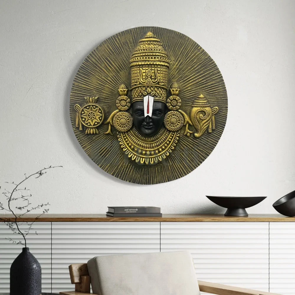 31X31 Inch Tirupati Balaji 3D Relief Mural Wall Hanging Spiritual Wall Art(31x31 Inchtirupati Balaji 3d Relief Mural Wall Hanging Spiritual Wall Art Unique Wall Decor Ready To Hang) 9 31X31 Inch Tirupati Balaji 3D Relief Mural Wall Hanging Spiritual Wall Art(31x31 Inchtirupati Balaji 3d Relief Mural Wall Hanging Spiritual Wall Art Unique Wall Decor Ready To Hang) - Image 7