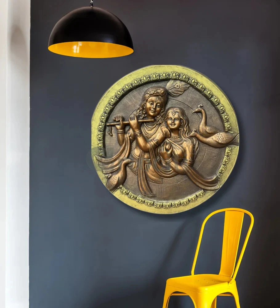 31x31 Inches Round Radha Krishna 3D Relief Mural Wall Art(30x30 Inches Round Radha Krishna Relief Mural Wall Hanging 3d Relief Wall Art) 4 31x31 Inches Round Radha Krishna 3D Relief Mural Wall Art(30x30 Inches Round Radha Krishna Relief Mural Wall Hanging 3d Relief Wall Art) - Image 2