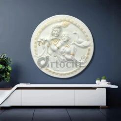 31x31 Inches Round Radha Krishna 3D Relief Mural Wall Art(30x30 Inches Round Radha Krishna Relief Mural Wall Hanging 3d Relief Wall Art) 29 31x31 Inches Round Radha Krishna 3D Relief Mural Wall Art(30x30 Inches Round Radha Krishna Relief Mural Wall Hanging 3d Relief Wall Art) -Artociti Sale Store 31x31 inches round radha krishna 3d relief mural wall art 150