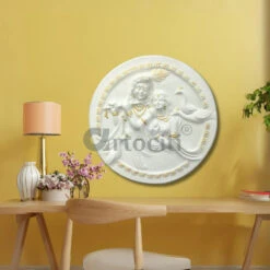 31x31 Inches Round Radha Krishna 3D Relief Mural Wall Art(30x30 Inches Round Radha Krishna Relief Mural Wall Hanging 3d Relief Wall Art) 28 31x31 Inches Round Radha Krishna 3D Relief Mural Wall Art(30x30 Inches Round Radha Krishna Relief Mural Wall Hanging 3d Relief Wall Art) -Artociti Sale Store 31x31 inches round radha krishna 3d relief mural wall art 409