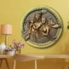 31x31 Inches Round Radha Krishna 3D Relief Mural Wall Art(30x30 Inches Round Radha Krishna Relief Mural Wall Hanging 3d Relief Wall Art) -Artociti Sale Store 31x31 inches round radha krishna 3d relief mural wall art golden bronze 204