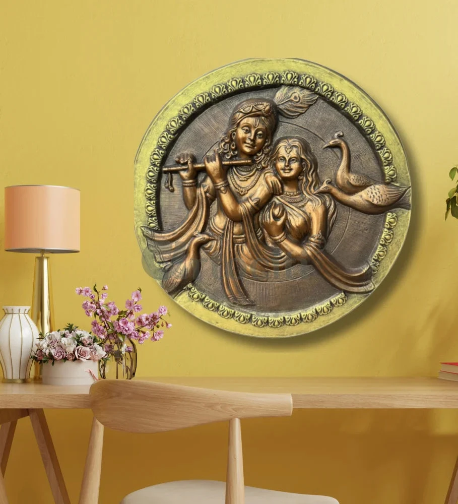 31x31 Inches Round Radha Krishna 3D Relief Mural Wall Art(30x30 Inches Round Radha Krishna Relief Mural Wall Hanging 3d Relief Wall Art) 3 31x31 Inches Round Radha Krishna 3D Relief Mural Wall Art(30x30 Inches Round Radha Krishna Relief Mural Wall Hanging 3d Relief Wall Art)