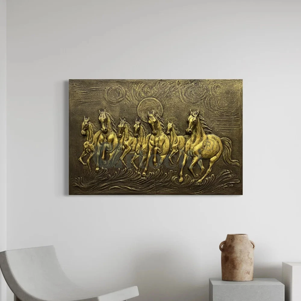 3X2 Feet 7 Horse 3D Relief Mural Wall Art(3x2 Feet 7 Horse 3d Relief Mural Wall Art Ready To Hang) 6 3X2 Feet 7 Horse 3D Relief Mural Wall Art(3x2 Feet 7 Horse 3d Relief Mural Wall Art Ready To Hang) - Image 4