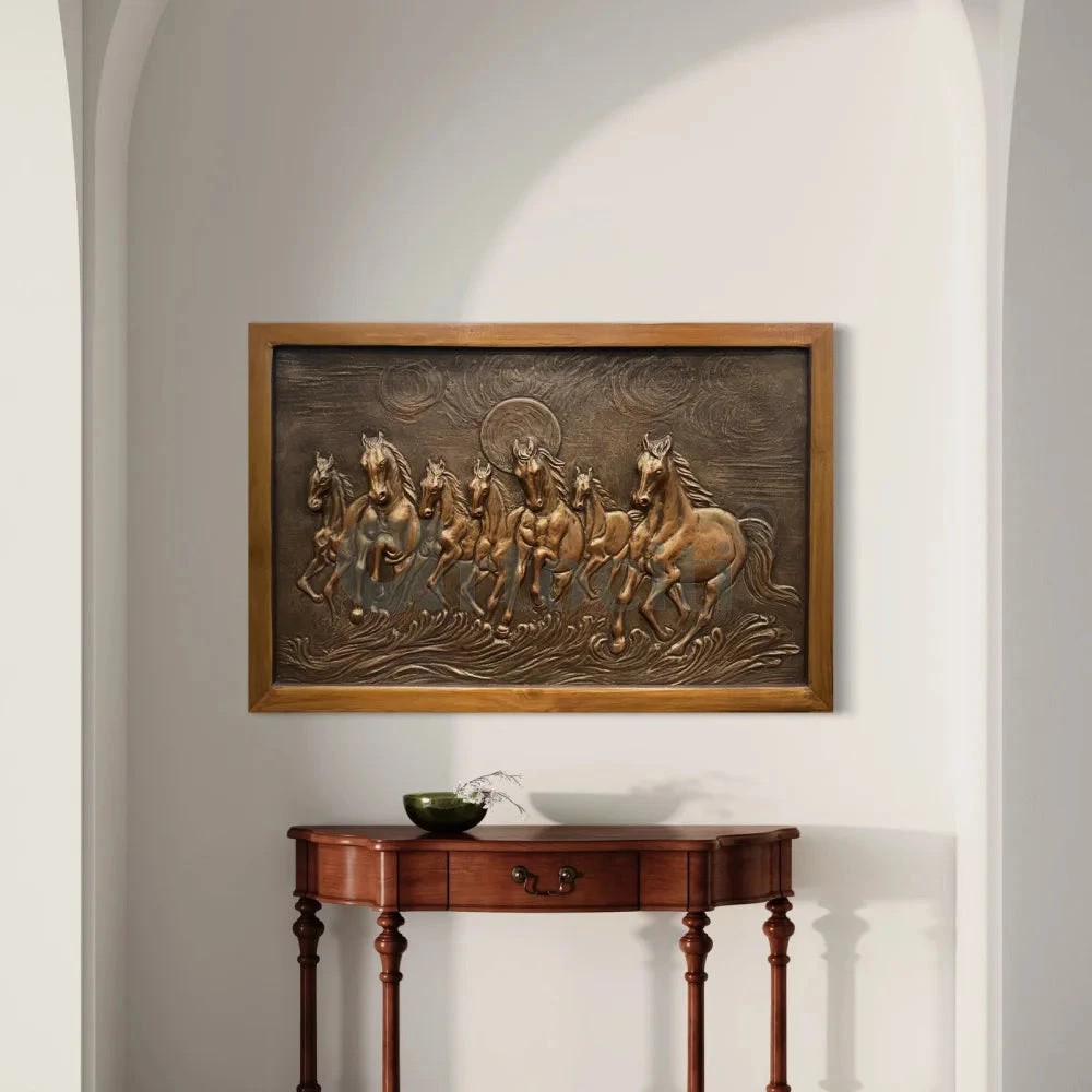 3X2 Feet 7 Horse 3D Relief Mural Wall Art(3x2 Feet 7 Horse 3d Relief Mural Wall Art Ready To Hang) 10 3X2 Feet 7 Horse 3D Relief Mural Wall Art(3x2 Feet 7 Horse 3d Relief Mural Wall Art Ready To Hang) - Image 8