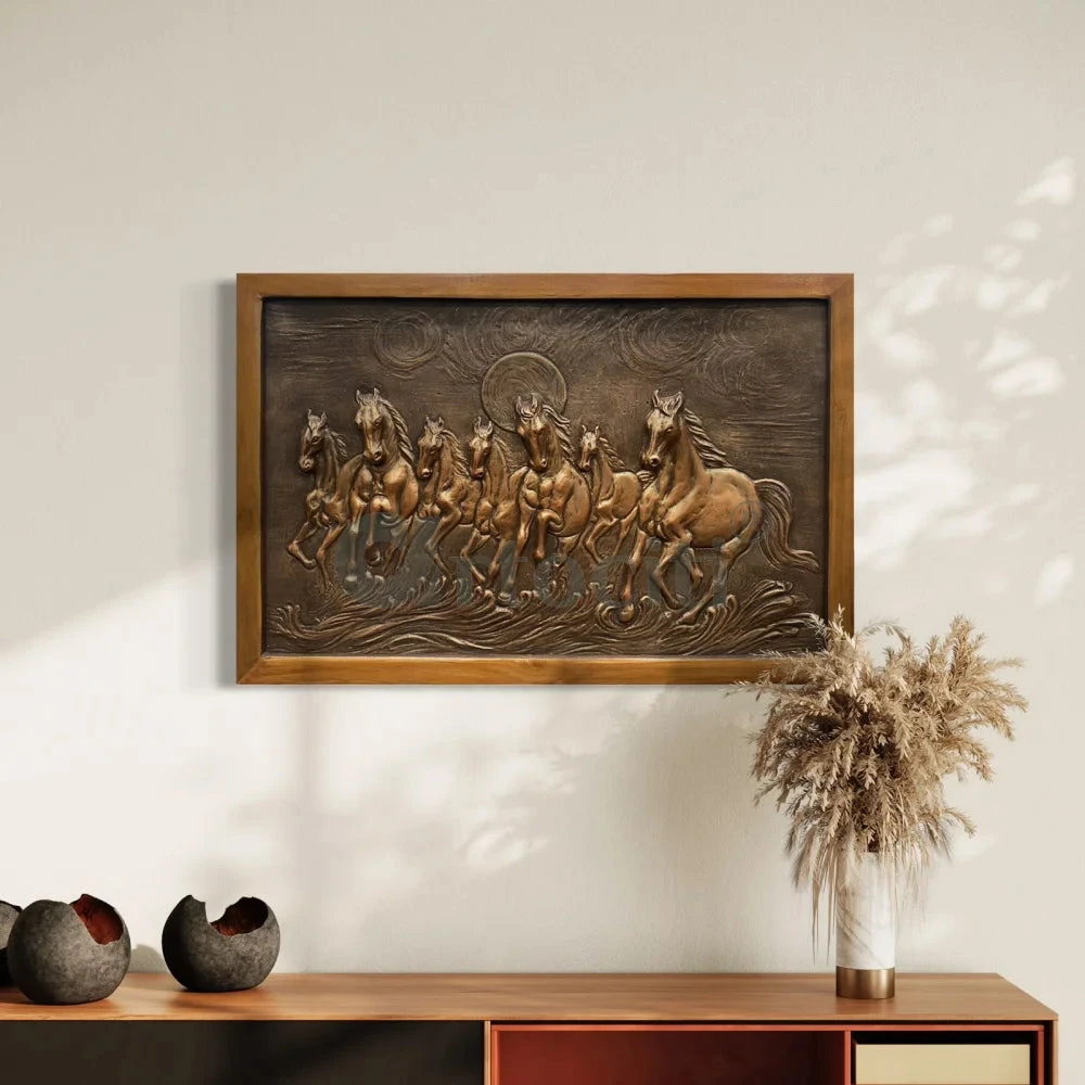 3X2 Feet 7 Horse 3D Relief Mural Wall Art(3x2 Feet 7 Horse 3d Relief Mural Wall Art Ready To Hang) 9 3X2 Feet 7 Horse 3D Relief Mural Wall Art(3x2 Feet 7 Horse 3d Relief Mural Wall Art Ready To Hang) - Image 7