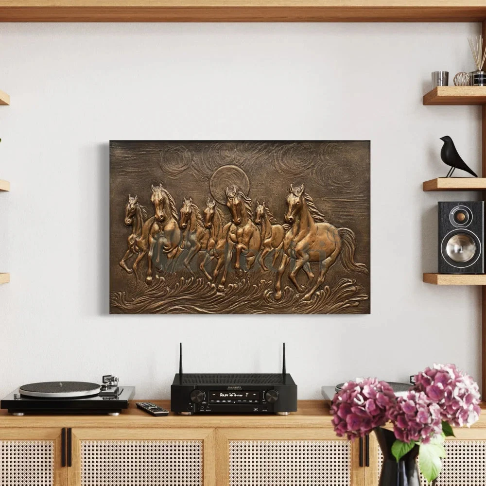 3X2 Feet 7 Horse 3D Relief Mural Wall Art(3x2 Feet 7 Horse 3d Relief Mural Wall Art Ready To Hang) 13 3X2 Feet 7 Horse 3D Relief Mural Wall Art(3x2 Feet 7 Horse 3d Relief Mural Wall Art Ready To Hang) - Image 11