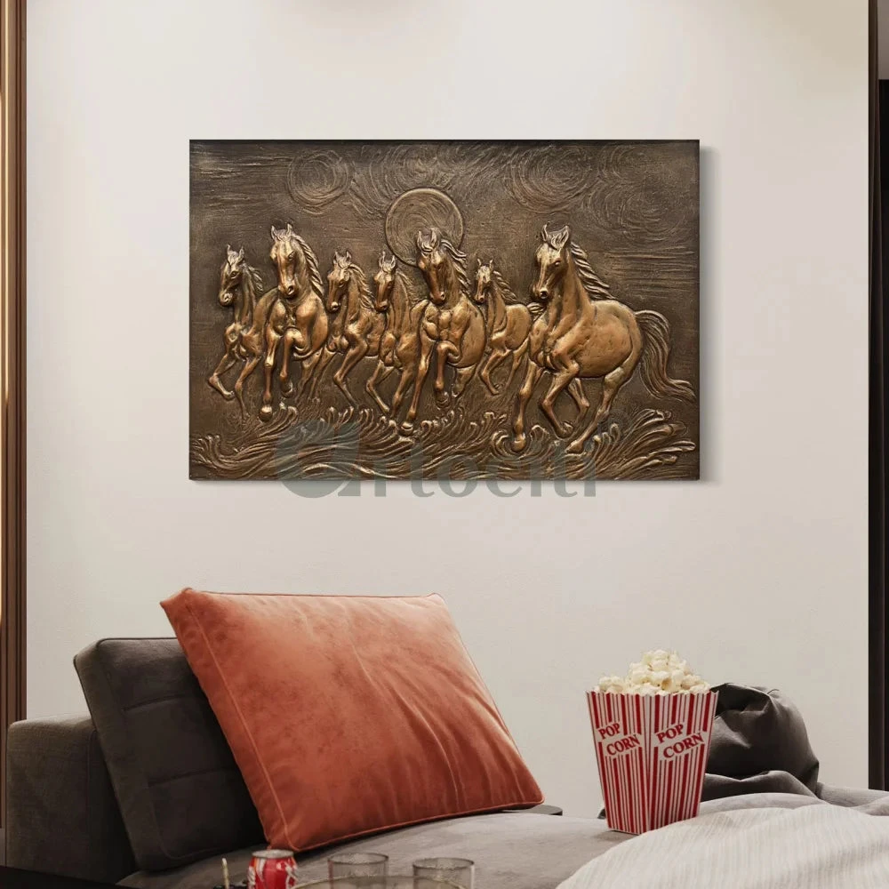 3X2 Feet 7 Horse 3D Relief Mural Wall Art(3x2 Feet 7 Horse 3d Relief Mural Wall Art Ready To Hang) 11 3X2 Feet 7 Horse 3D Relief Mural Wall Art(3x2 Feet 7 Horse 3d Relief Mural Wall Art Ready To Hang) - Image 9