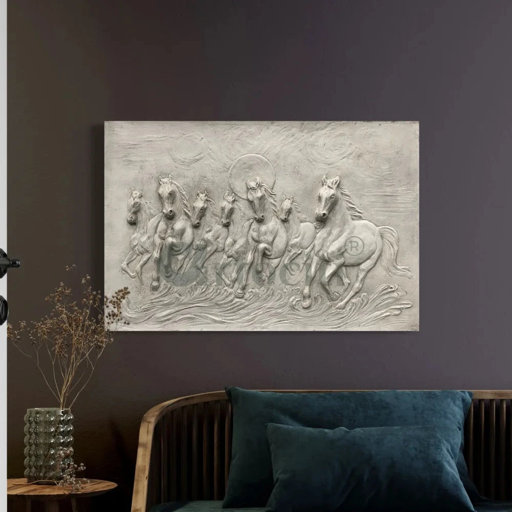 3X2 Feet 7 Horse 3D Relief Mural Wall Art(3x2 Feet 7 Horse 3d Relief Mural Wall Art Ready To Hang) 21 3X2 Feet 7 Horse 3D Relief Mural Wall Art(3x2 Feet 7 Horse 3d Relief Mural Wall Art Ready To Hang) - Image 19