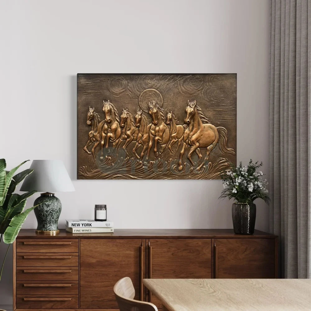 3X2 Feet 7 Horse 3D Relief Mural Wall Art(3x2 Feet 7 Horse 3d Relief Mural Wall Art Ready To Hang) 12 3X2 Feet 7 Horse 3D Relief Mural Wall Art(3x2 Feet 7 Horse 3d Relief Mural Wall Art Ready To Hang) - Image 10