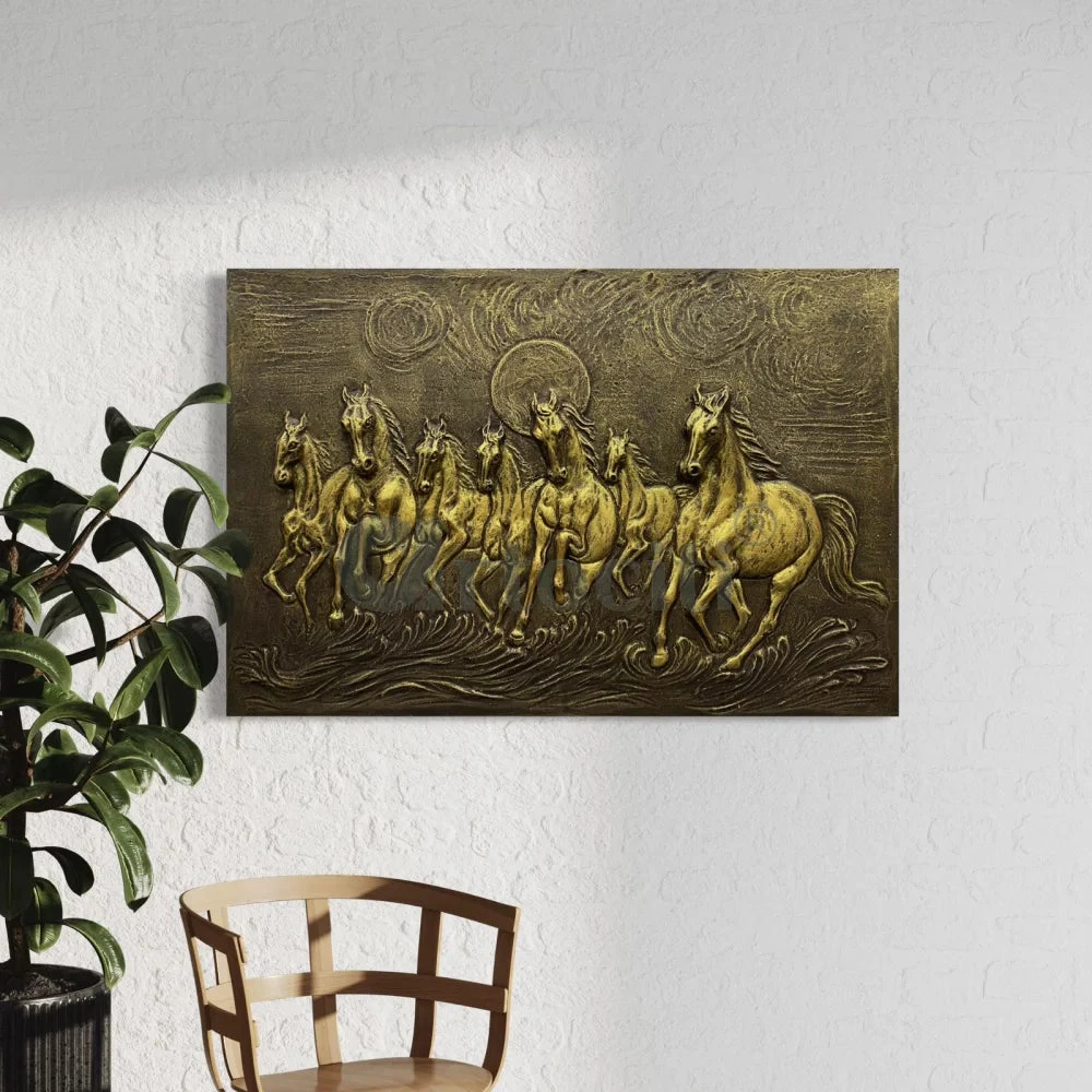 3X2 Feet 7 Horse 3D Relief Mural Wall Art(3x2 Feet 7 Horse 3d Relief Mural Wall Art Ready To Hang) 4 3X2 Feet 7 Horse 3D Relief Mural Wall Art(3x2 Feet 7 Horse 3d Relief Mural Wall Art Ready To Hang) - Image 2