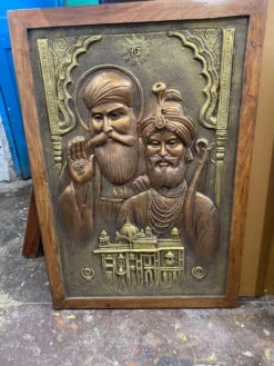 3X2 Feet Guru Nanak And Guru Gobind Singh 3D Relief Mural Wall Art(Guru Nanak And Guru Gobind Singh 3d Relief Mural Wall Art Ready To Hang) -Artociti Sale Store 3x2 feet guru nanak and gobind singh 3d relief mural wall art golden temple 335