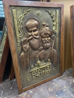 3X2 Feet Guru Nanak And Guru Gobind Singh 3D Relief Mural Wall Art(Guru Nanak And Guru Gobind Singh 3d Relief Mural Wall Art Ready To Hang) -Artociti Sale Store 3x2 feet guru nanak and gobind singh 3d relief mural wall art golden temple 530