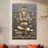 3x2 Feet Sitting Ganesha 3D Relief Mural Wall Art(Ganesha 3d Relief Mural Wall Art) 2 3x2 Feet Sitting Ganesha 3D Relief Mural Wall Art(Ganesha 3d Relief Mural Wall Art) -Artociti Sale Store 3x2 feet sitting ganesha 3d relief mural wall art bronze unframed ready to hang decor 484
