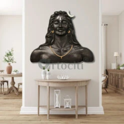 4 Feet Adiyogi (Lord Shiva) 3D Relief Mural Wall Art(4 Feet Large Size Adiyogi Lord Shiva 3d Relief Mural Wall Art Ready To Hang)