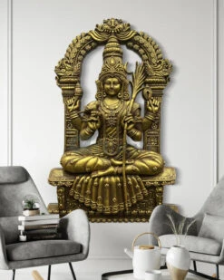4X2.5 Feet Goddess Kamakshi Devi 3D Relief Mural Wall Art | Unframed Masterpiece In Elegant Finishes(Goddess Kamakshi Devi 3d Relief Mural Wall Art Unframed Masterpiece In Elegant Finishes) -Artociti Sale Store 4x2 5 feet goddess kamakshi devi 3d relief mural wall art unframed masterpiece in elegant finishes 428