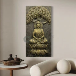 4x2 Feet Buddha Under Tree 3D Relief Mural Wall Art(4x2 Feet Buddha Under Tree 3d Relief Mural Wall Art Blessing Buddha Enlightened Serenity)