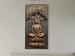 4x2 Feet Buddha Under Tree 3D Relief Mural Wall Art(4x2 Feet Buddha Under Tree 3d Relief Mural Wall Art Blessing Buddha Enlightened Serenity) -Artociti Sale Store 4x2 feet buddha under tree 3d relief mural wall art 836