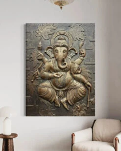 4x3 Feet Dancing Ganesha 3D Relief Mural Wall Art(Large Size Lord Ganesha 3d Wallart Relief Mural) 29 4x3 Feet Dancing Ganesha 3D Relief Mural Wall Art(Large Size Lord Ganesha 3d Wallart Relief Mural) -Artociti Sale Store 4x3 feet dancing ganesha 3d relief mural wall art decor 215