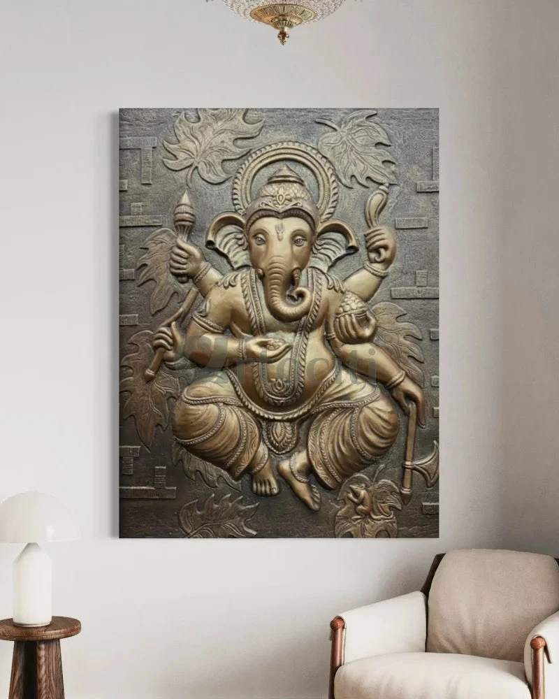 4x3 Feet Dancing Ganesha 3D Relief Mural Wall Art(Large Size Lord Ganesha 3d Wallart Relief Mural) 11 4x3 Feet Dancing Ganesha 3D Relief Mural Wall Art(Large Size Lord Ganesha 3d Wallart Relief Mural) - Image 9