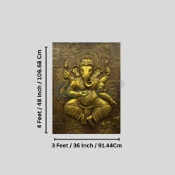 4x3 Feet Dancing Ganesha 3D Relief Mural Wall Art(Large Size Lord Ganesha 3d Wallart Relief Mural) 39 4x3 Feet Dancing Ganesha 3D Relief Mural Wall Art(Large Size Lord Ganesha 3d Wallart Relief Mural) -Artociti Sale Store 4x3 feet dancing ganesha 3d relief mural wall art decor 353
