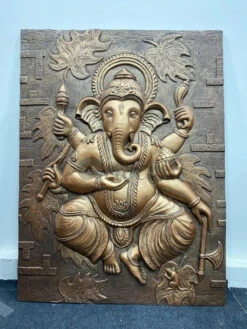 4x3 Feet Dancing Ganesha 3D Relief Mural Wall Art(Large Size Lord Ganesha 3d Wallart Relief Mural) 32 4x3 Feet Dancing Ganesha 3D Relief Mural Wall Art(Large Size Lord Ganesha 3d Wallart Relief Mural) -Artociti Sale Store 4x3 feet dancing ganesha 3d relief mural wall art decor 364