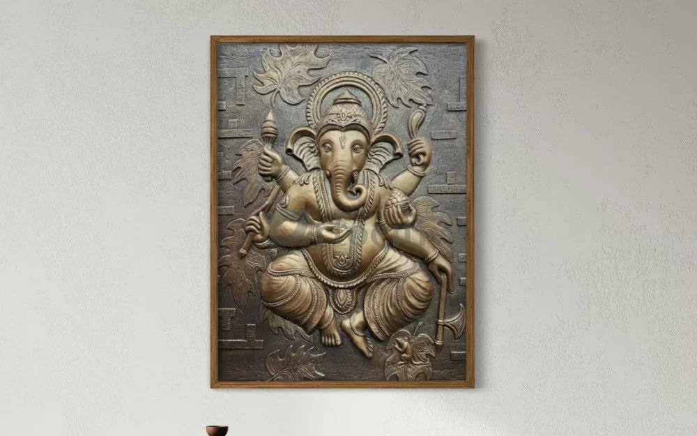 4x3 Feet Dancing Ganesha 3D Relief Mural Wall Art(Large Size Lord Ganesha 3d Wallart Relief Mural) 10 4x3 Feet Dancing Ganesha 3D Relief Mural Wall Art(Large Size Lord Ganesha 3d Wallart Relief Mural) - Image 8