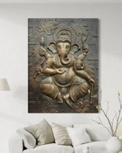 4x3 Feet Dancing Ganesha 3D Relief Mural Wall Art(Large Size Lord Ganesha 3d Wallart Relief Mural) 31 4x3 Feet Dancing Ganesha 3D Relief Mural Wall Art(Large Size Lord Ganesha 3d Wallart Relief Mural) -Artociti Sale Store 4x3 feet dancing ganesha 3d relief mural wall art decor 491