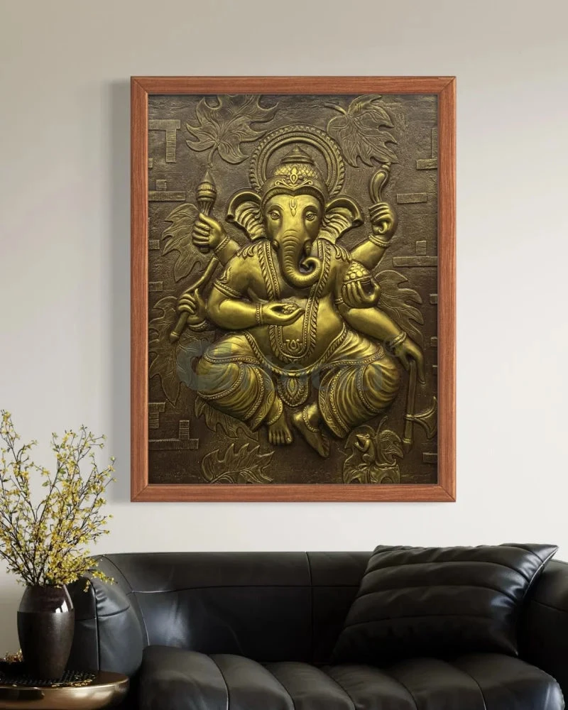 4x3 Feet Dancing Ganesha 3D Relief Mural Wall Art(Large Size Lord Ganesha 3d Wallart Relief Mural) 4 4x3 Feet Dancing Ganesha 3D Relief Mural Wall Art(Large Size Lord Ganesha 3d Wallart Relief Mural) - Image 2