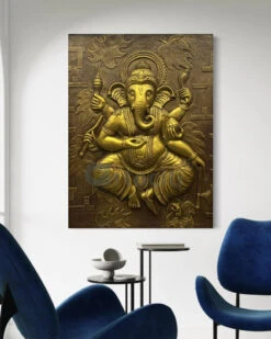 4x3 Feet Dancing Ganesha 3D Relief Mural Wall Art(Large Size Lord Ganesha 3d Wallart Relief Mural) 26 4x3 Feet Dancing Ganesha 3D Relief Mural Wall Art(Large Size Lord Ganesha 3d Wallart Relief Mural) -Artociti Sale Store 4x3 feet dancing ganesha 3d relief mural wall art decor 887