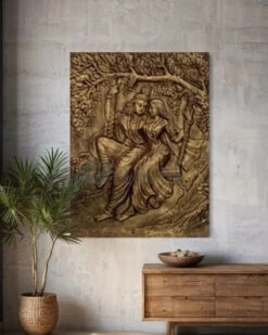 4X3 Feet Radha Krishna 3D Relief Mural Wall Art(4x3 Feet Radha Krishna 3d Relief Mural Wall Art) -Artociti Sale Store 4x3 feet radha krishna 3d relief mural wall art 613