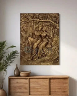 4X3 Feet Radha Krishna 3D Relief Mural Wall Art(4x3 Feet Radha Krishna 3d Relief Mural Wall Art) -Artociti Sale Store 4x3 feet radha krishna 3d relief mural wall art bronze frameless 715