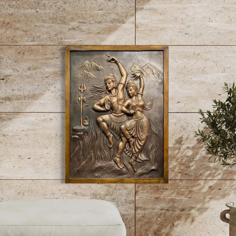 4x3 Feet Shiva Parvati 3D Relief Mural Wall Art(4x3 Feet Shiv Parvati 3d Relief Mural Wall Art Dancing God Dancing Shiv Ji And Parvati) 4 4x3 Feet Shiva Parvati 3D Relief Mural Wall Art(4x3 Feet Shiv Parvati 3d Relief Mural Wall Art Dancing God Dancing Shiv Ji And Parvati) - Image 2