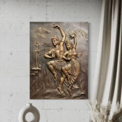 4x3 Feet Shiva Parvati 3D Relief Mural Wall Art(4x3 Feet Shiv Parvati 3d Relief Mural Wall Art Dancing God Dancing Shiv Ji And Parvati) 31 4x3 Feet Shiva Parvati 3D Relief Mural Wall Art(4x3 Feet Shiv Parvati 3d Relief Mural Wall Art Dancing God Dancing Shiv Ji And Parvati) -Artociti Sale Store 4x3 feet shiva parvati 3d relief mural wall art 752