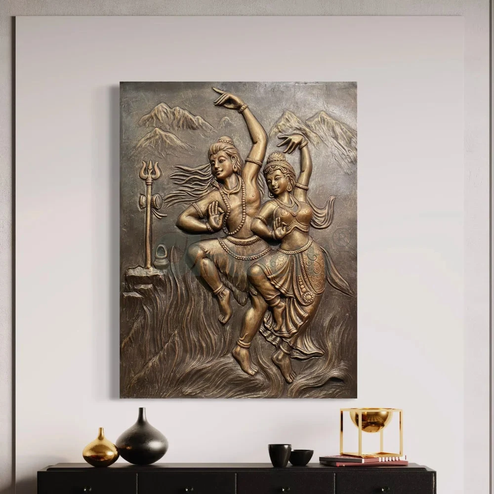 4x3 Feet Shiva Parvati 3D Relief Mural Wall Art(4x3 Feet Shiv Parvati 3d Relief Mural Wall Art Dancing God Dancing Shiv Ji And Parvati) 7 4x3 Feet Shiva Parvati 3D Relief Mural Wall Art(4x3 Feet Shiv Parvati 3d Relief Mural Wall Art Dancing God Dancing Shiv Ji And Parvati) - Image 5