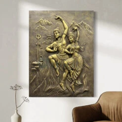4x3 Feet Shiva Parvati 3D Relief Mural Wall Art(4x3 Feet Shiv Parvati 3d Relief Mural Wall Art Dancing God Dancing Shiv Ji And Parvati) 35 4x3 Feet Shiva Parvati 3D Relief Mural Wall Art(4x3 Feet Shiv Parvati 3d Relief Mural Wall Art Dancing God Dancing Shiv Ji And Parvati) -Artociti Sale Store 4x3 feet shiva parvati 3d relief mural wall art 949